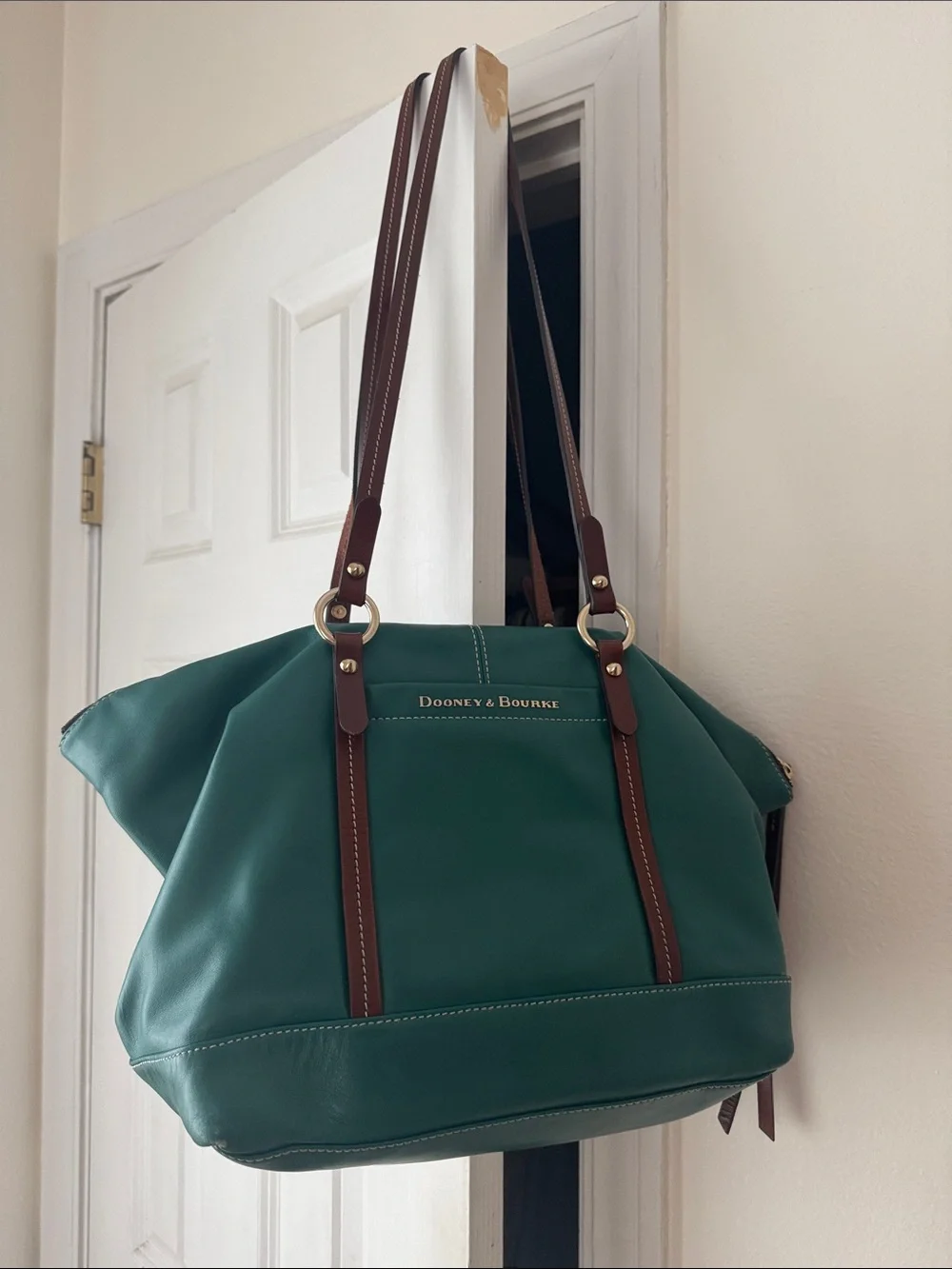 Dooney & Bourke Wayfarer Tilly Tote Green Smooth Leather Shoulder Bag